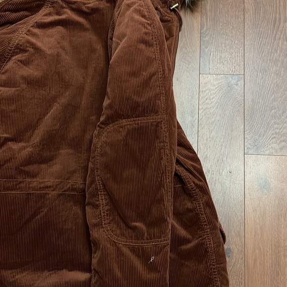 American Eagle Brown Corduroy Zip-Up Hooded Parka size small Ships Same Day! - Picture 11 of 13